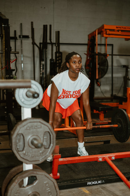 NFE SLEEVELESS- WHITE/RED
